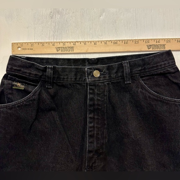 Vintage Wrangler for Women Black High Waisted Jeans Sz 14 x 34 USA 100% Cotton - Picture 6 of 10